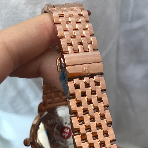 Michele Serein Diamond Rose-Gold Willow Dial Watch - Picture 5 of 8